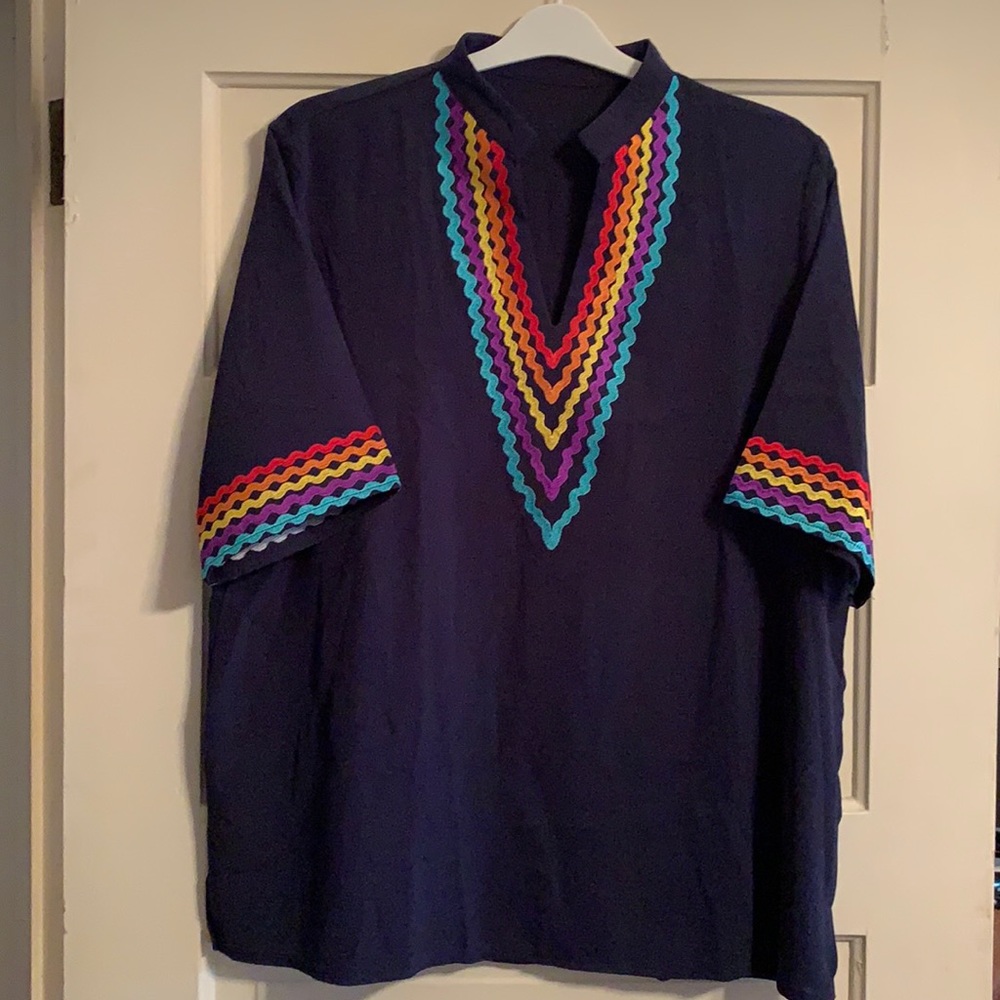 Rainbow Embroidered Top